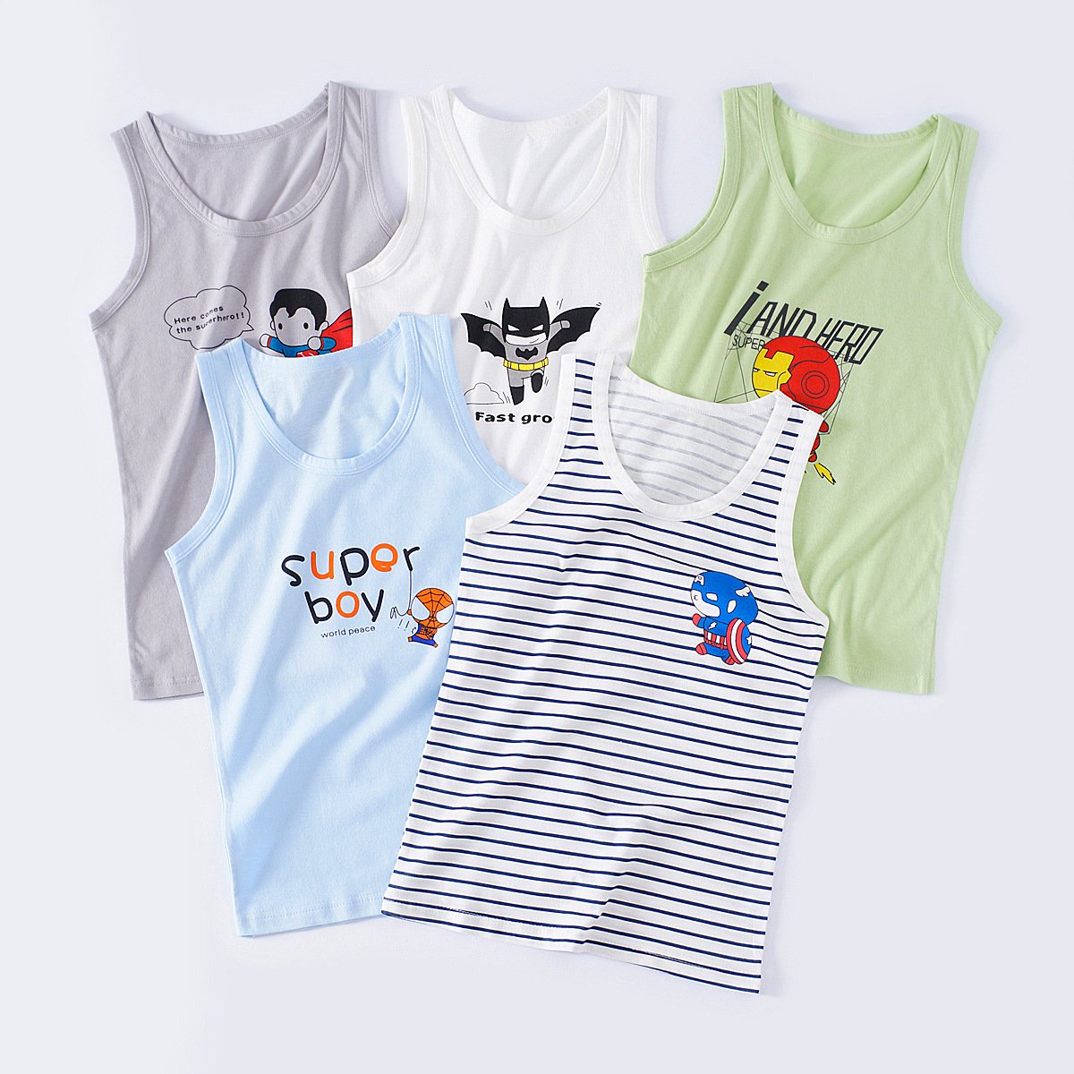 Áo ba lỗ bé trai áo ba lỗ cho bé in hình ngộ nghĩnh chất cotton