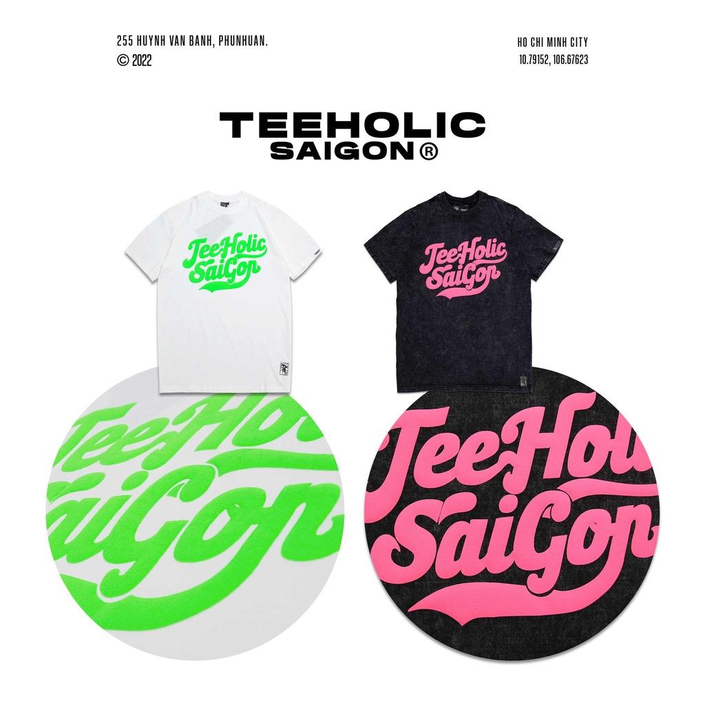 Áo Thun Wash Unisex In Phồng Nổi Màu Hồng Neon TeeHolic - THS