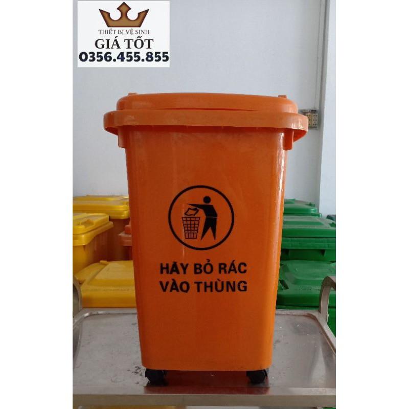 Thùng rác nhựa công cộng 60l 4 bánh xe ( hàng nhập khẩu