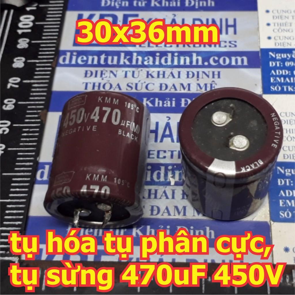 1 cái tụ hóa tụ phân cực, tụ sừng 470uF 450V 30x50mm 30x60mm phi 30mm cao 36mm 50/60mm kde1833