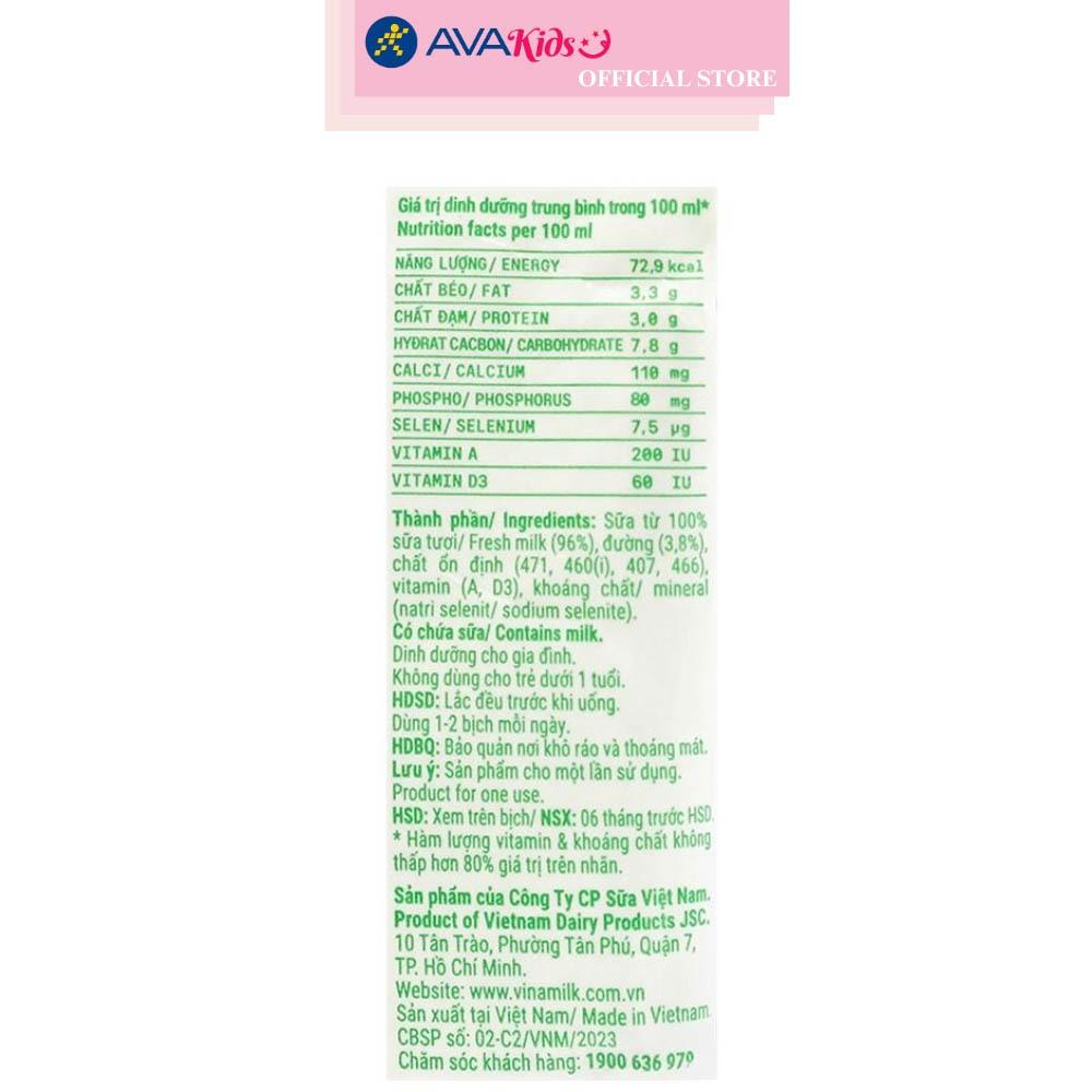 Thùng 48 bịch sữa tươi tiệt trùng Vinamilk có đường 220 ml (từ 1 tuổi)