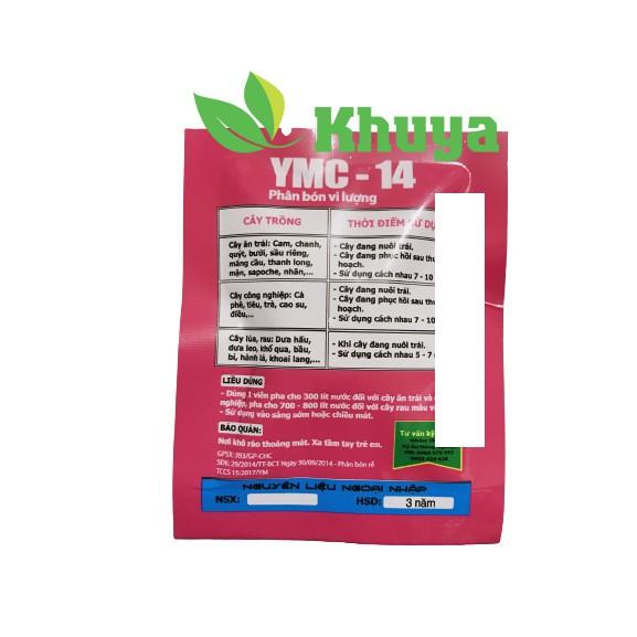Phân bón vi lượng YMC Viên sủi 7gr Phì trái Lớn trái Chống nứt trái Tẩy trái
