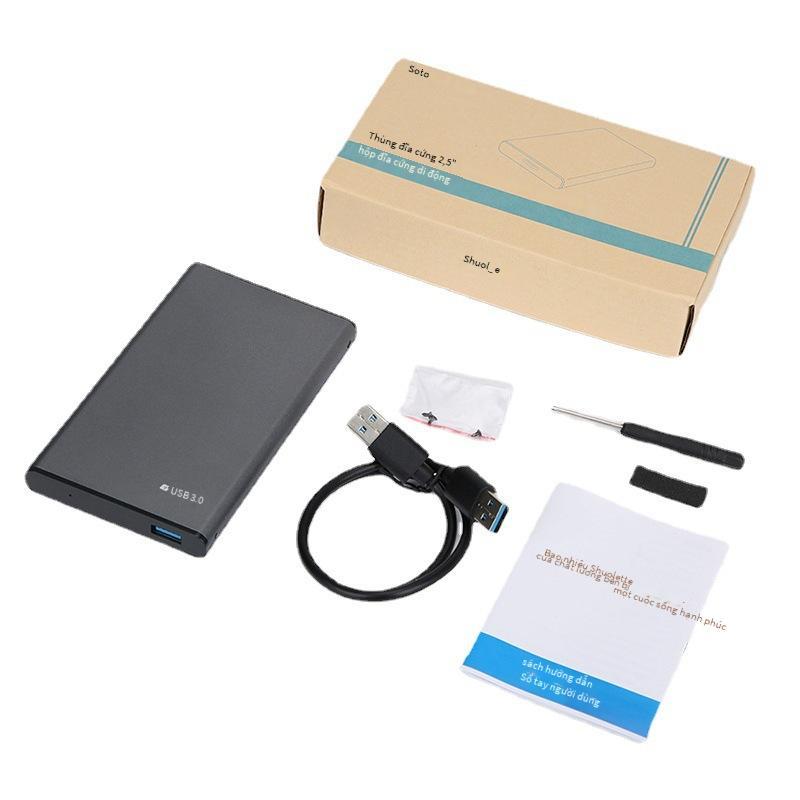 Hộp đĩa cứng kim loại kiểu dáng mới nhất phù hợp với ổ cứng cơ thể rắn SSD Hộp đĩa cứng di động gắn ngoài tốc độ cao 2,5 inch USB3.0
