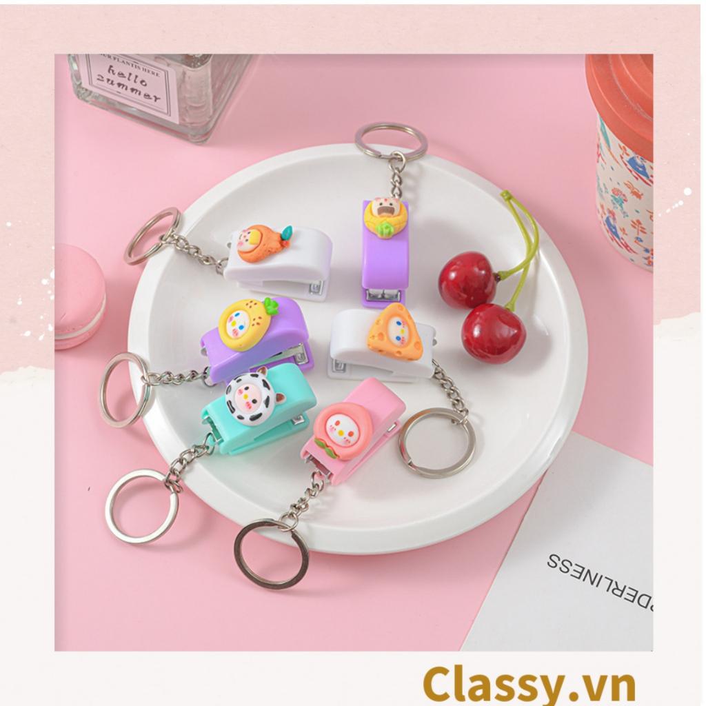 Ghim bấm giấy mini Classy cỡ nhỏ 3.9x1.6x2.7CM, nhiều màu đa dạng có thể dùng làm móc khóa PK1216