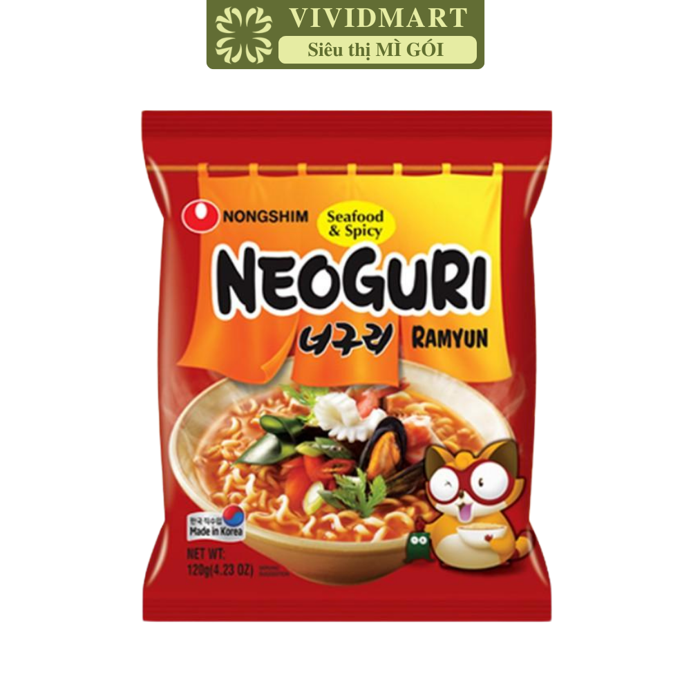 NONGSHIM - Mì Neoguri Hải sản cay, Mì Hải sản cay Neoguri Seafood &amp; Spicy, Mì Neguri Hải sản cay (120g/gói)