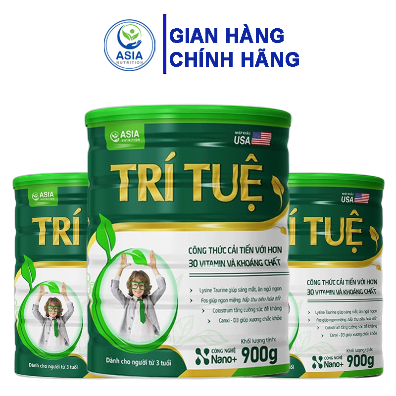 Sữa bột Asia Nutrition Trí Tuệ 900g nguyên liệu nhập khẩu USA tác dụng tăng cường sức khỏe toàn diện