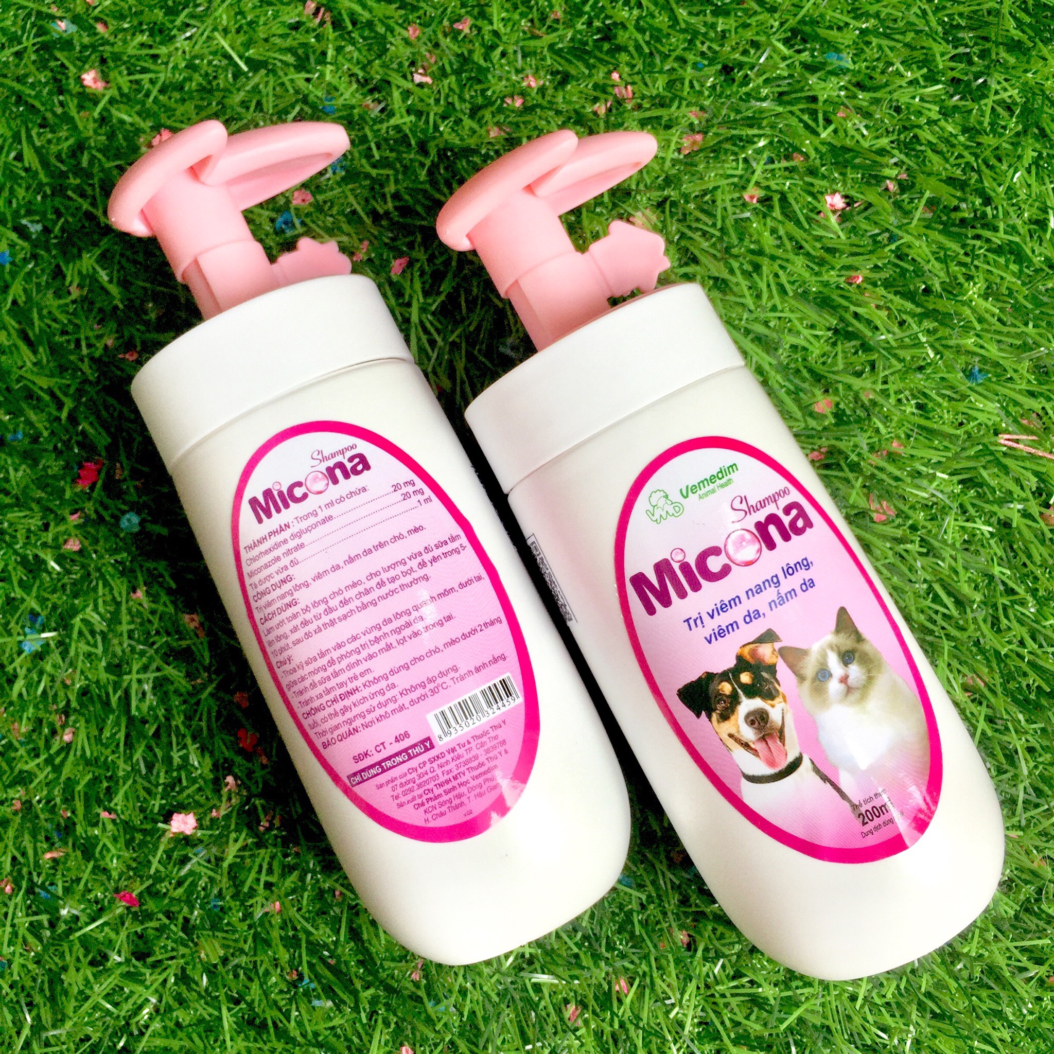 MICONA SHAMPOO - Sữa Tắm Phòng Trị Viêm Da, Nấm Da, Viêm Nang Lông Cho Chó Mèo Với An Toàn Và Hiệu Quả - Hương Thơm Dịu Ngọt, Khử Mùi Hôi Lông, Dưỡng, Làm Mượt Lông – Mi01