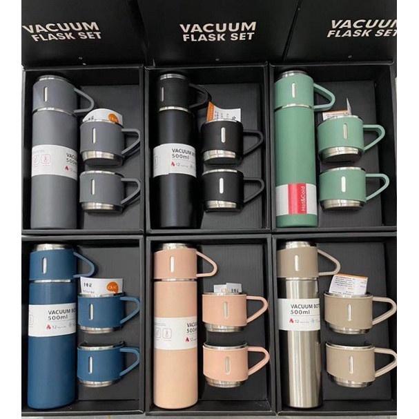 BỘ BÌNH GIỮ NHIỆT KÈM 2 LY CÁCH NHIỆT VACUUM FLASK -BÌNH GIỮ NHIỆT VACUUM 500ML CAO CẤP