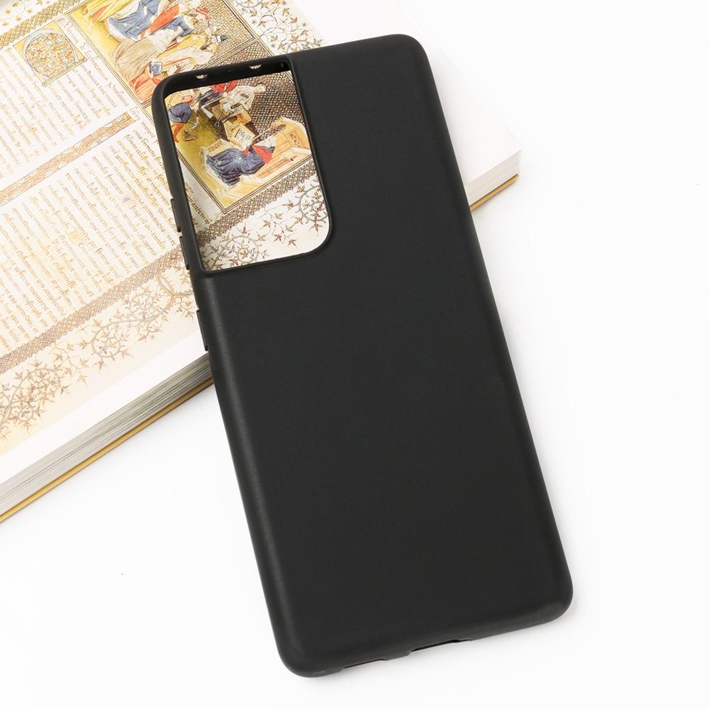 Ốp lưng silicone dẻo màu đen chống bám vân tay dành cho SamSung Galaxy S21 Ultra