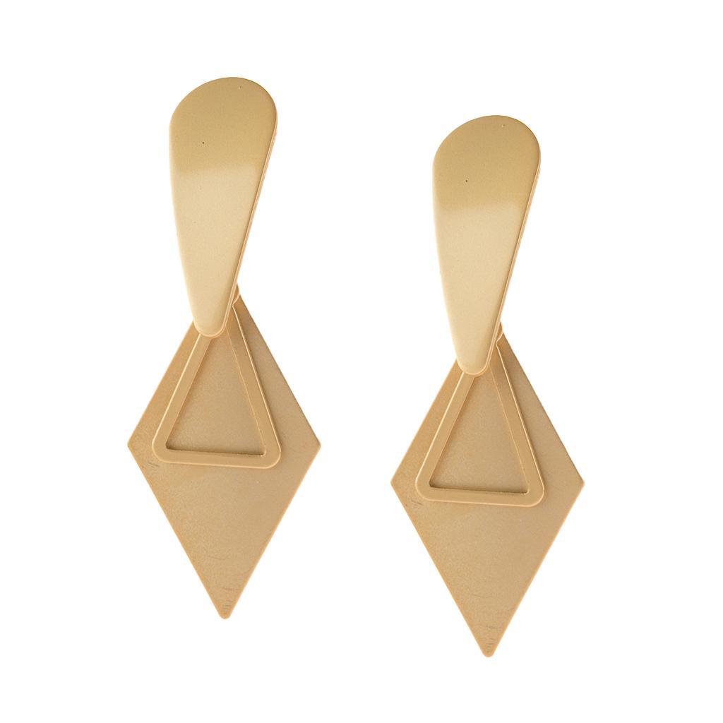 Women Metal Earrings Dangle Ear Stud Fashionable Earrings Gift Golden