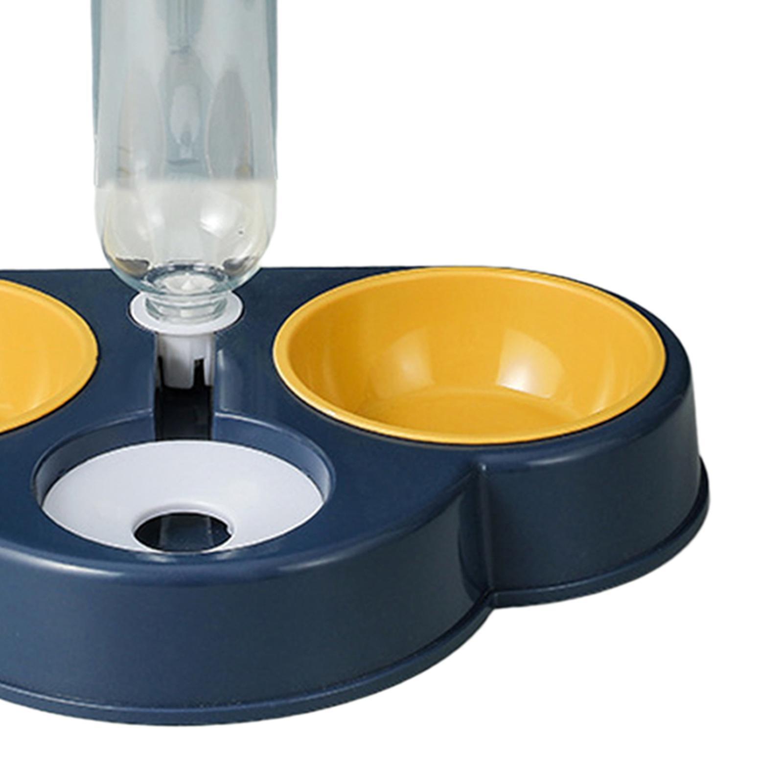 Portable Automatic Feeder Dual Bowl Feeder Bowl Dish Food Dispenser