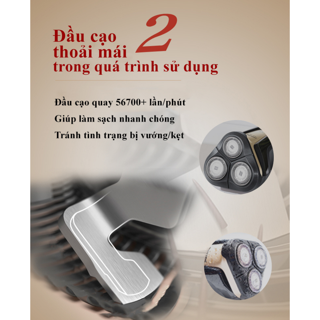 Máy cạo râu điện Philips 3 lưỡi tự mài đa năng cạo khô và ướt S1020 - Hàng nhập khẩu