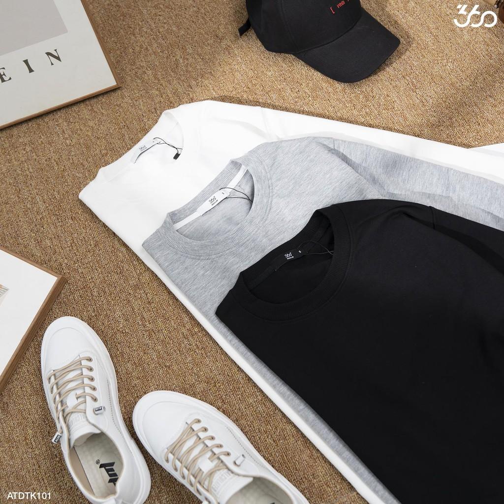 Sale Áo Phông Nam Trơn Dài Tay 360 Boutique Áo Thun Dài Tay Không Cổ - ATDTK101