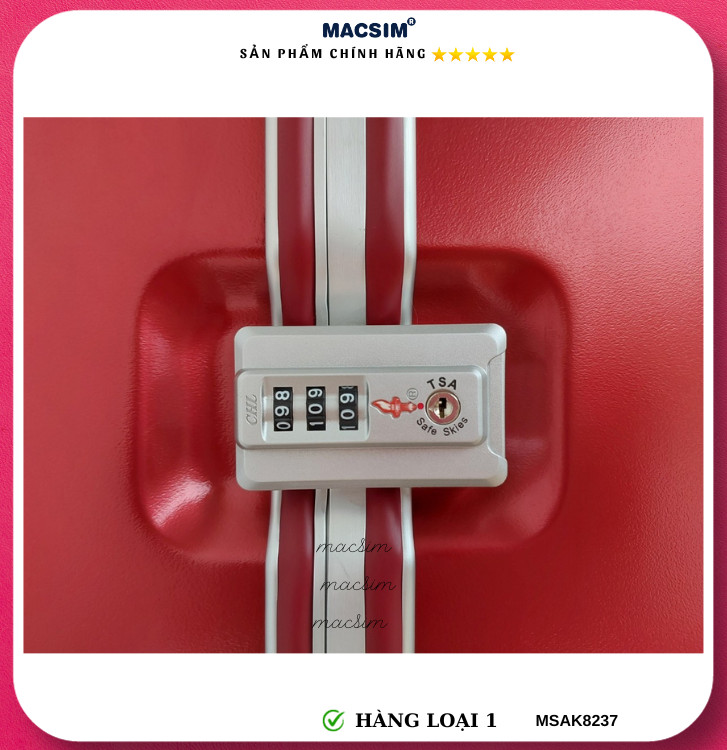 Hình ảnh Vali cao cấp Macsim Aksen hàng loại 1 MSAK8237 cỡ 24inch ( màu đỏ) 