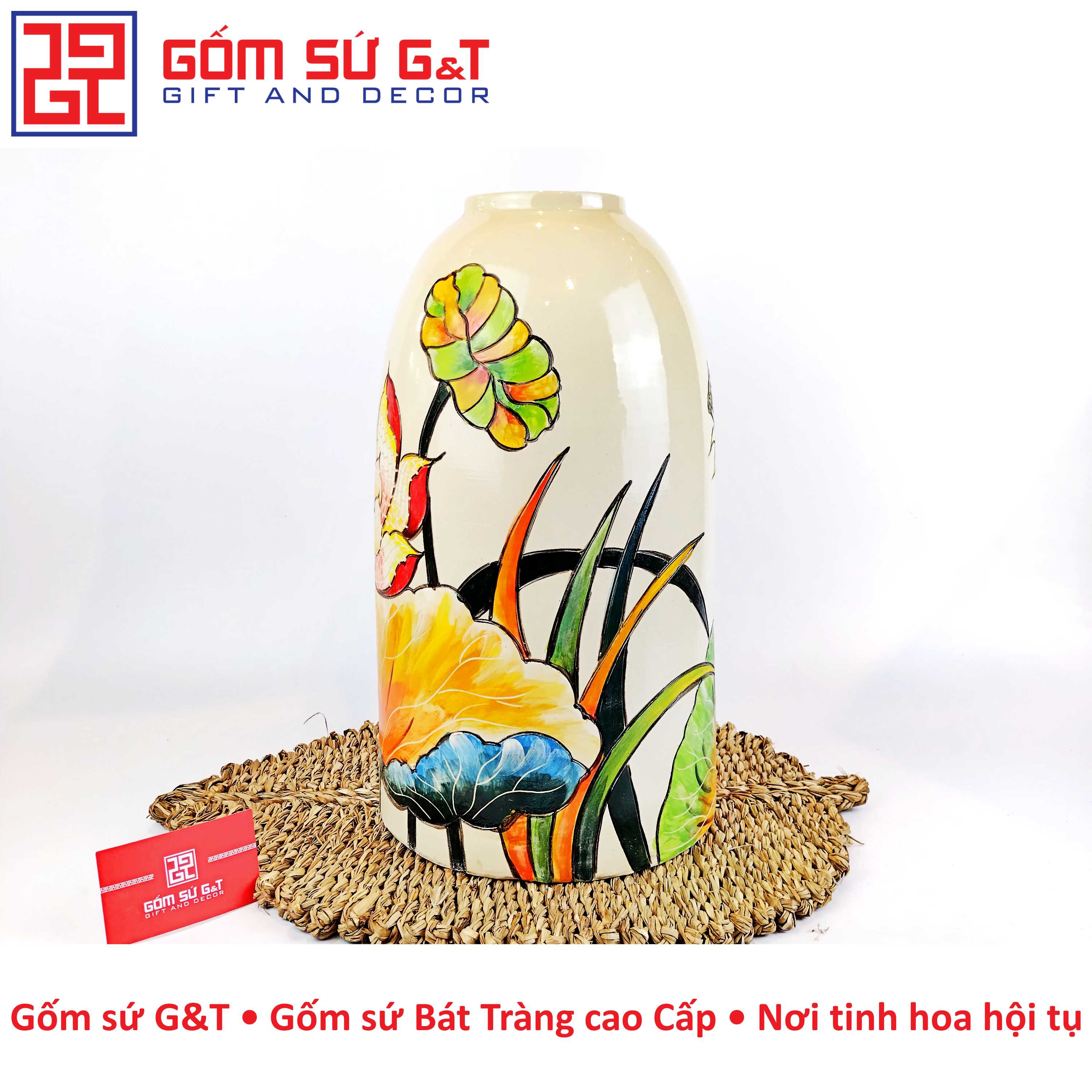 Lọ hoa chuông sen chuồn Gốm Sứ G&amp;T