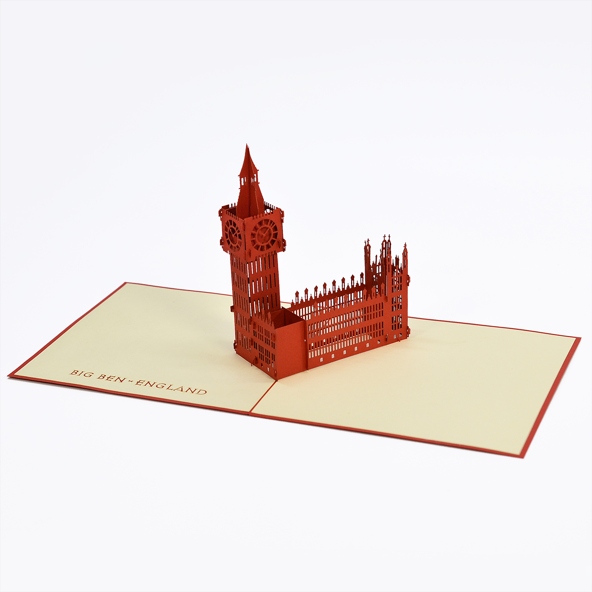 Thiệp nổi 3D handmade  Big Ben Clock Tower, Đồng hồ Big Ben size 15x15 cm FB002