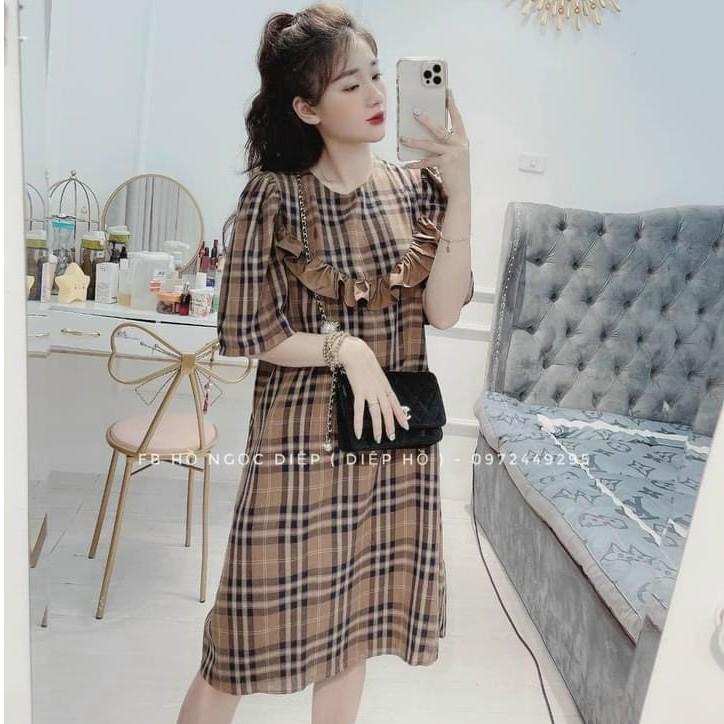 Váy bầu đầm bầu Cotton mát mềm mịn pha chân von thiết kế sang chảnh️free size 43-68kg