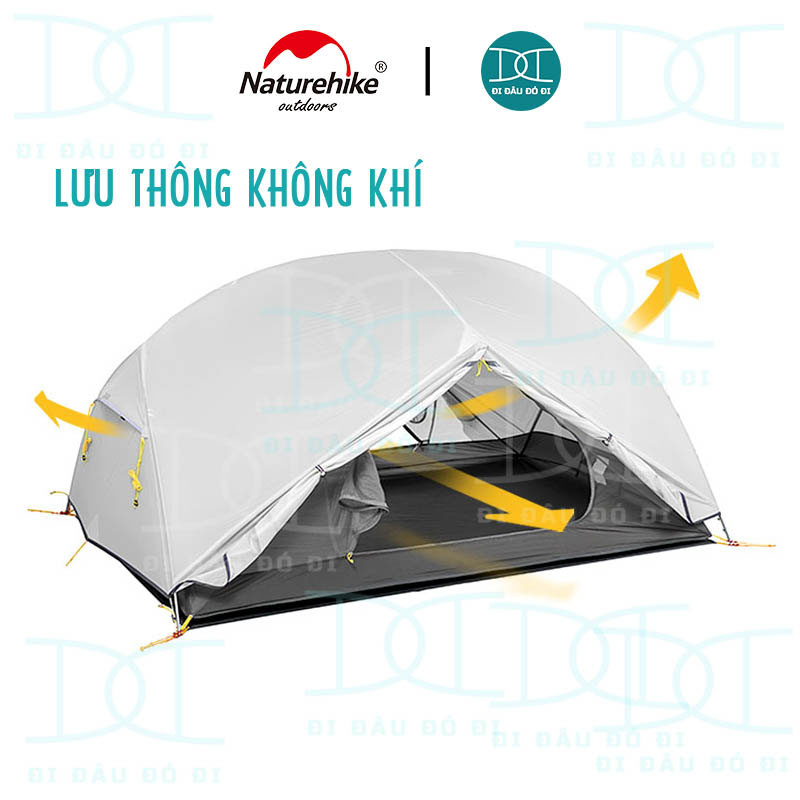 Lều 2 người cao cấp NatureHike Mongar chính hãng, chống nước, chống tia UV, chống gió và dễ dàng lắp đặt NH17T007-M