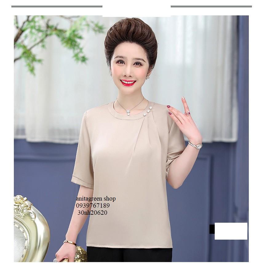 Tk2-0620ÁO KIỂU TRUNG NIÊN NÚT CHUỖI