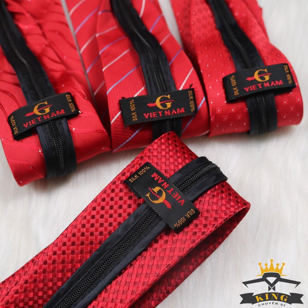 Cà vạt nam KING công sở và chú rể màu đen caravat thắt sẵn hàn quốc bản lớn 8cm C0020