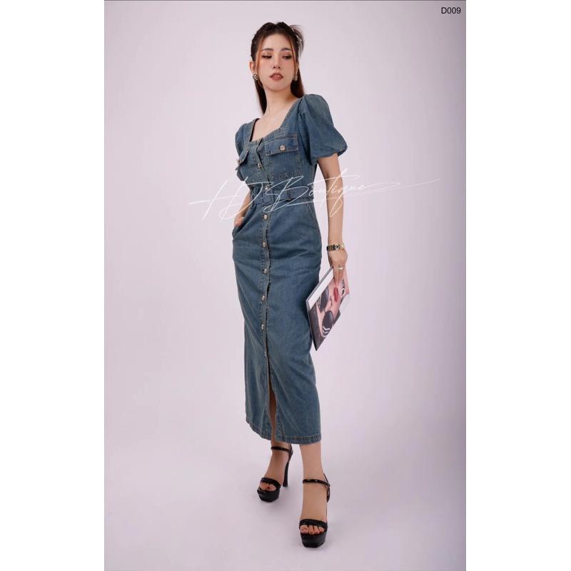 Đầm Jeans gợi cảm quý phái -D09 - Xanh, Xanh