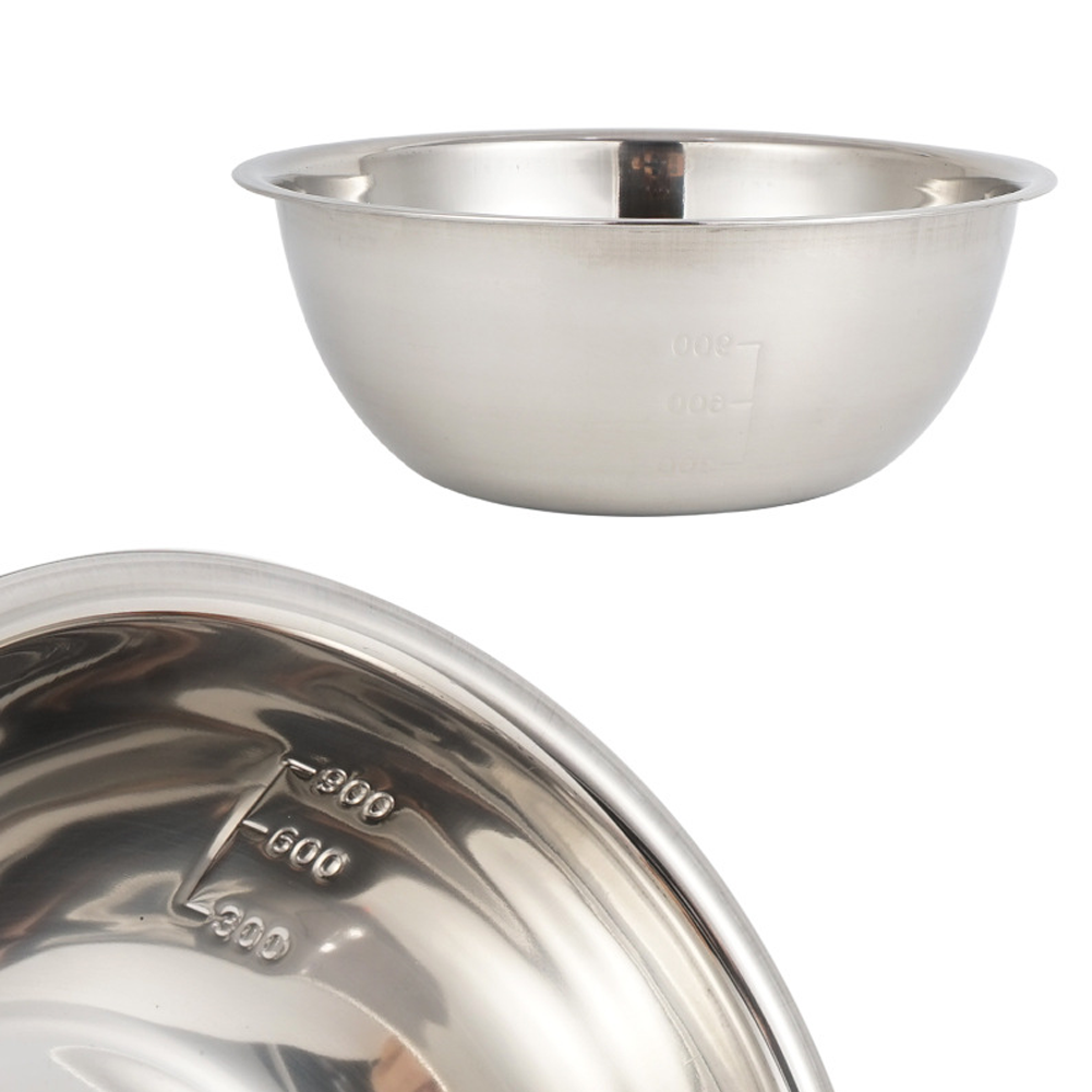 Bộ 5 Đồng Hồ Thép Không Gỉ Trộn Bát Bộ Không Trượt Làm Tổ Chống Rỉ Sét Đánh Bát Bộ Nấu Nướng Bát Tròn nhà Bếp Cung Cấp