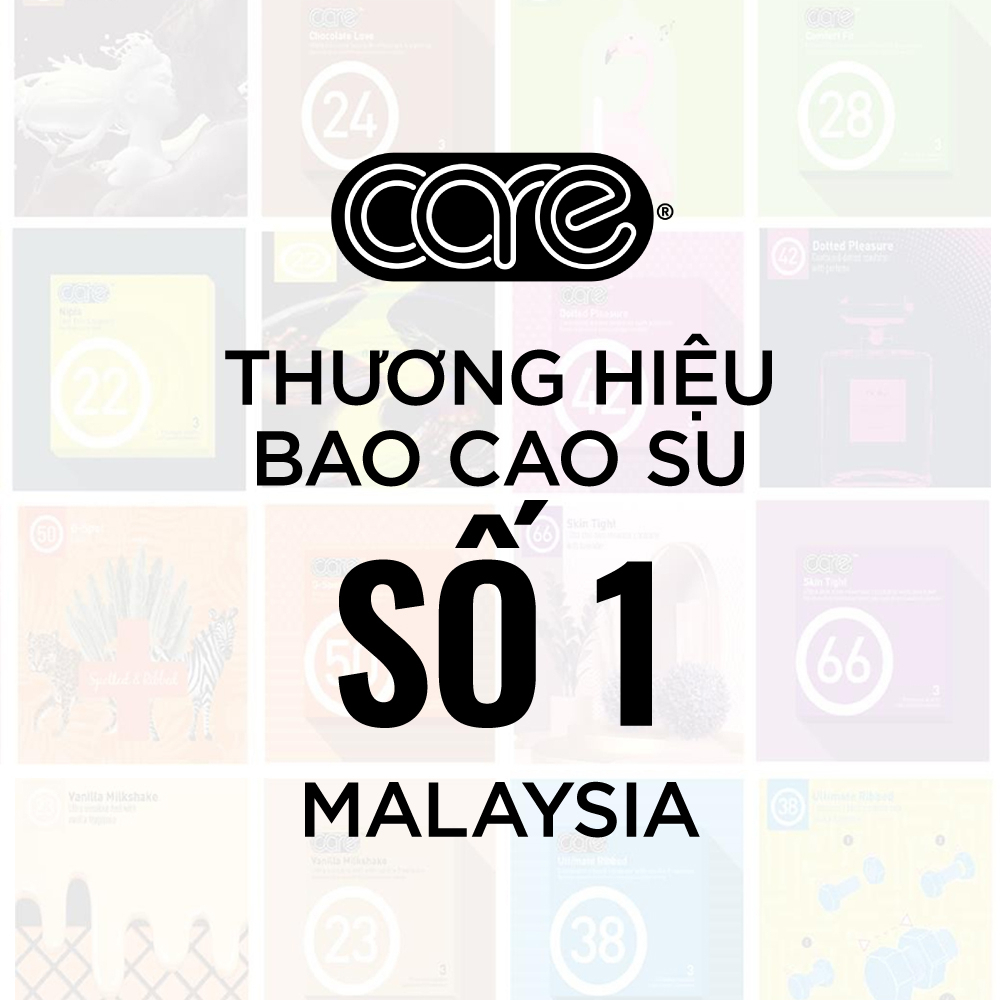 Bao cao su có gai CARE 48 bcs có gai, hương dâu, nhiều gel bôi trơn hộp 3, 12 chiếc
