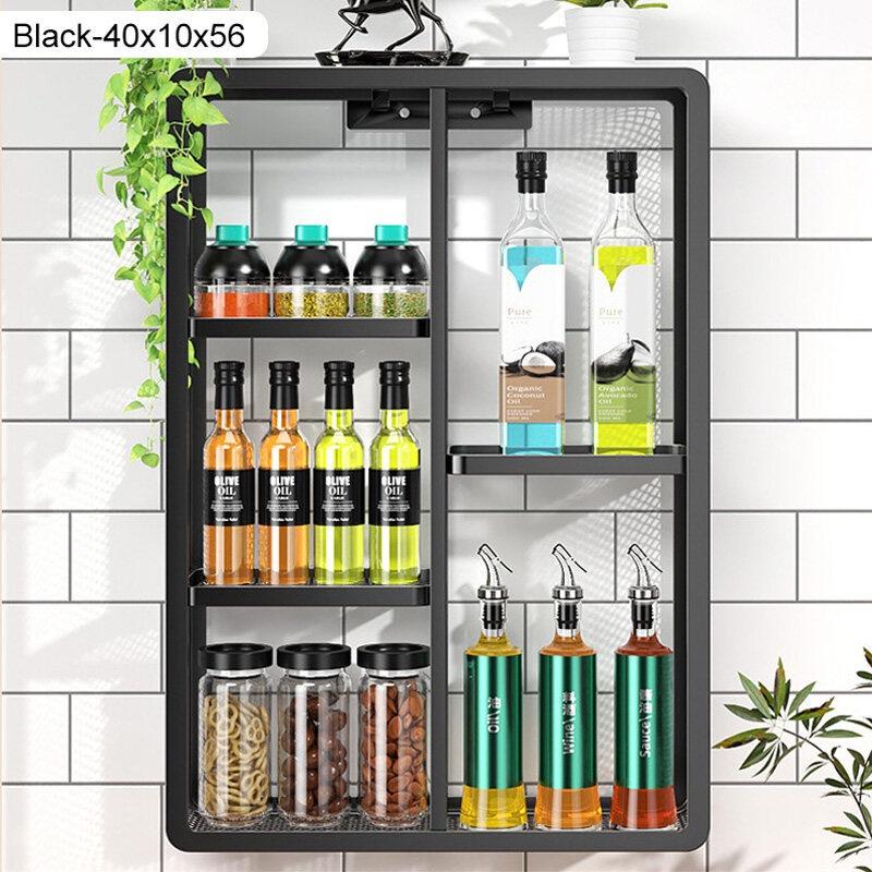 Kệ Nhà Bếp Gia Vị Gắn Tường Không Cần Đục Lỗ Thép Carbon