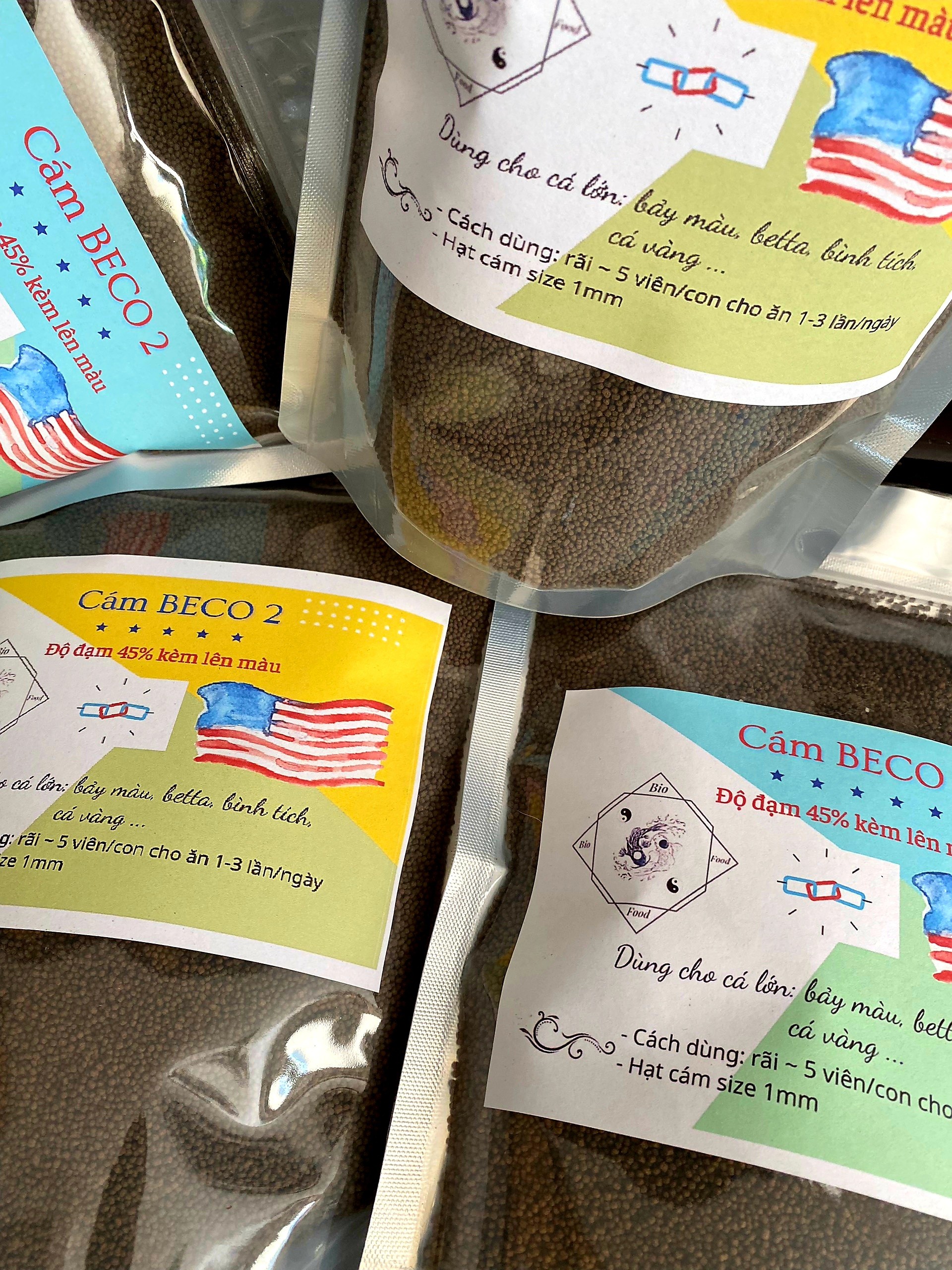 500g Cám BECO 2 NEW - Thức ăn cho cá lớn Bio Food túi zip 500 g