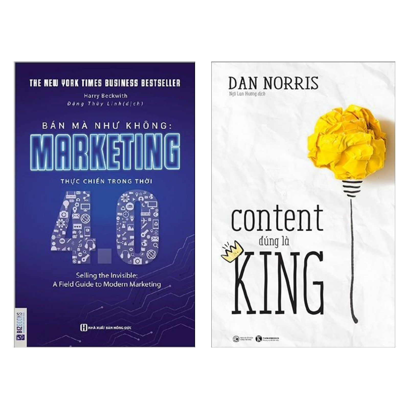 Combo 2 cuốn sách kinh tế hay: Bán Mà Như Không Marketing Thực Chiến Trong Thời 4.0 + Content Đúng Là King