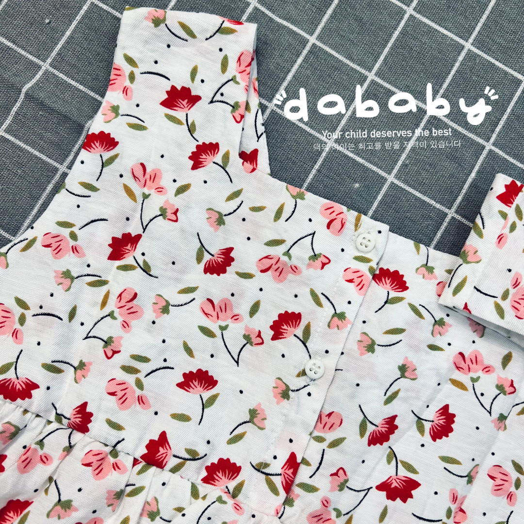 Váy babydoll vải đũi mềm, mát họa tiết hình hoa siêu xinh cho bé iu từ 10-35kg. HOÀN TIỀN NẾU SẢN PHẨM KHÔNG NHƯ HÌNH