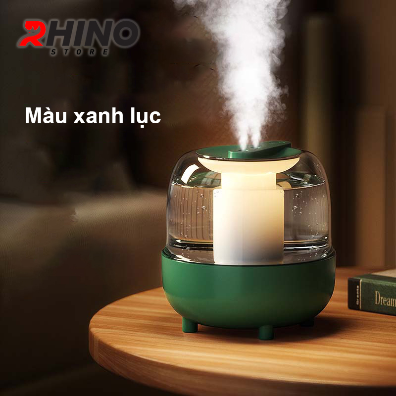 Máy phun sương tinh dầu lớn Rhino H804 4000ml tạo ẩm, 2 lõi phun, tích hợp đèn, dung tích lớn - Hàng chính hãng