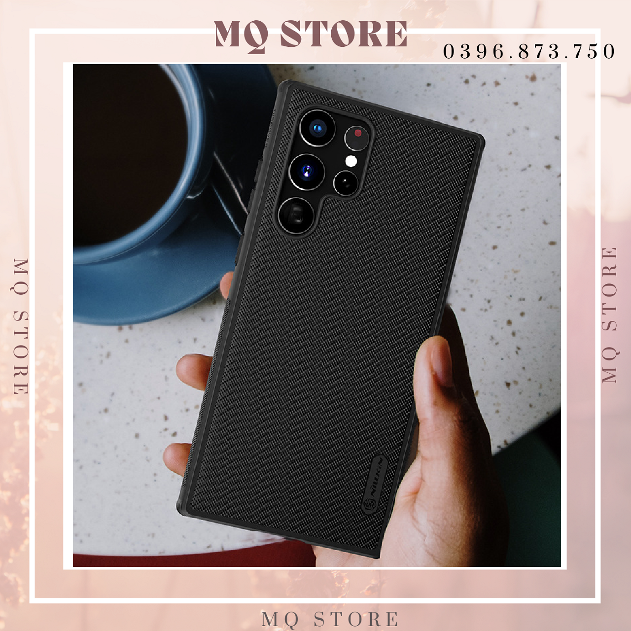 Ốp Lưng Sần Nillkin Super Frosted Shield Dành Cho Samsung S22 Plus S22 Ultra Hàng Chính Hãng - S22 Ultra - Đen