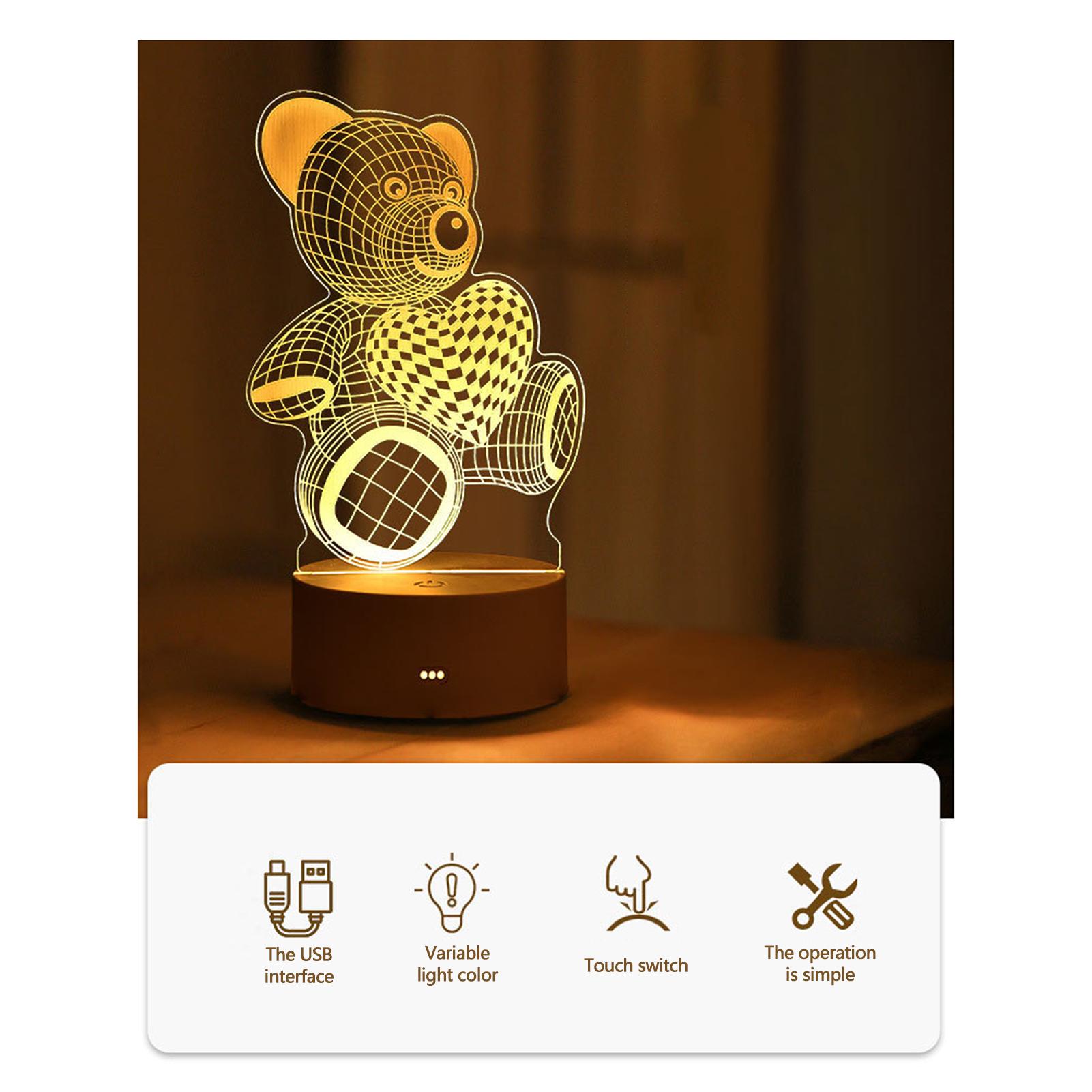 Đèn để giường ngủ hình 3D dễ thương cho trẻ em