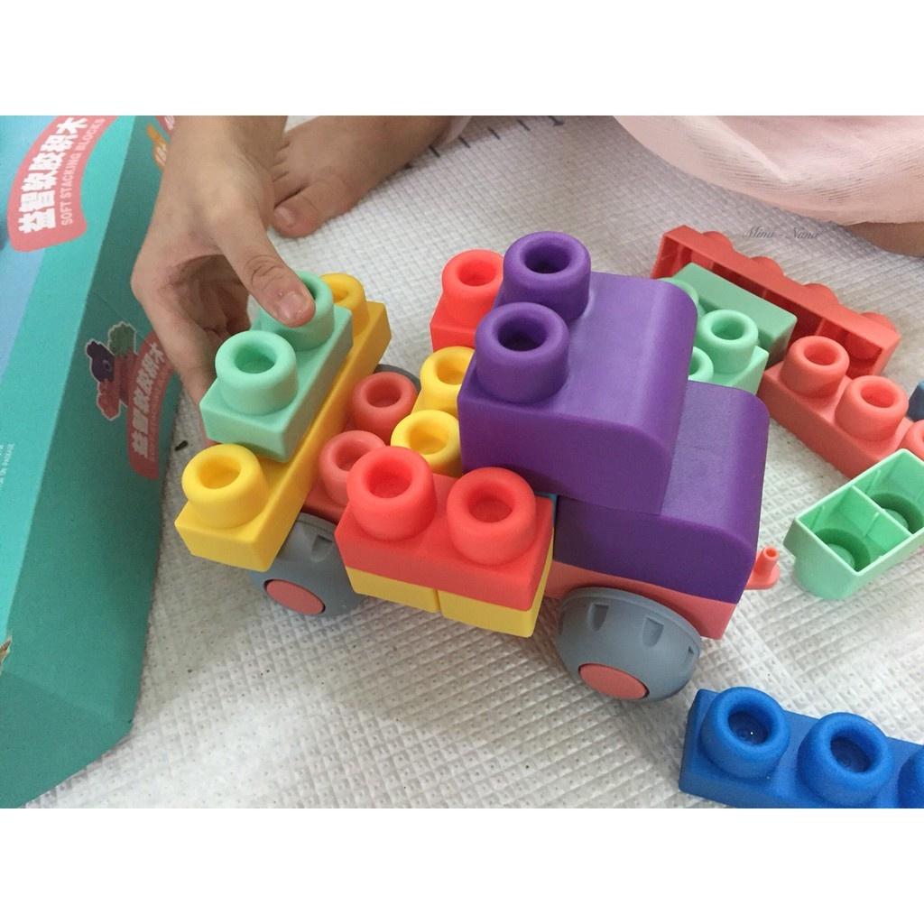 ️MỚI NHẤT 2022️ĐỒ CHƠI LẮP GHÉP NHỰA DẺO SOFT BUILDING BLOCKS CAO CẤP 54 CHI TIẾT KÍCH THƯỚC SIÊU TO GIÚP PHÁT TRIỂN TƯ DUY CHO BÉ