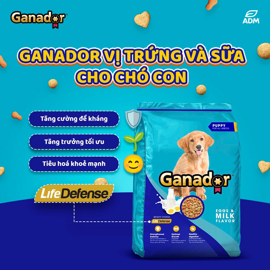 20KG Thức ăn cho chó con Ganador vị Trứng và Sữa - Ganador Egg and Milk - Thức ăn hạt cho chó