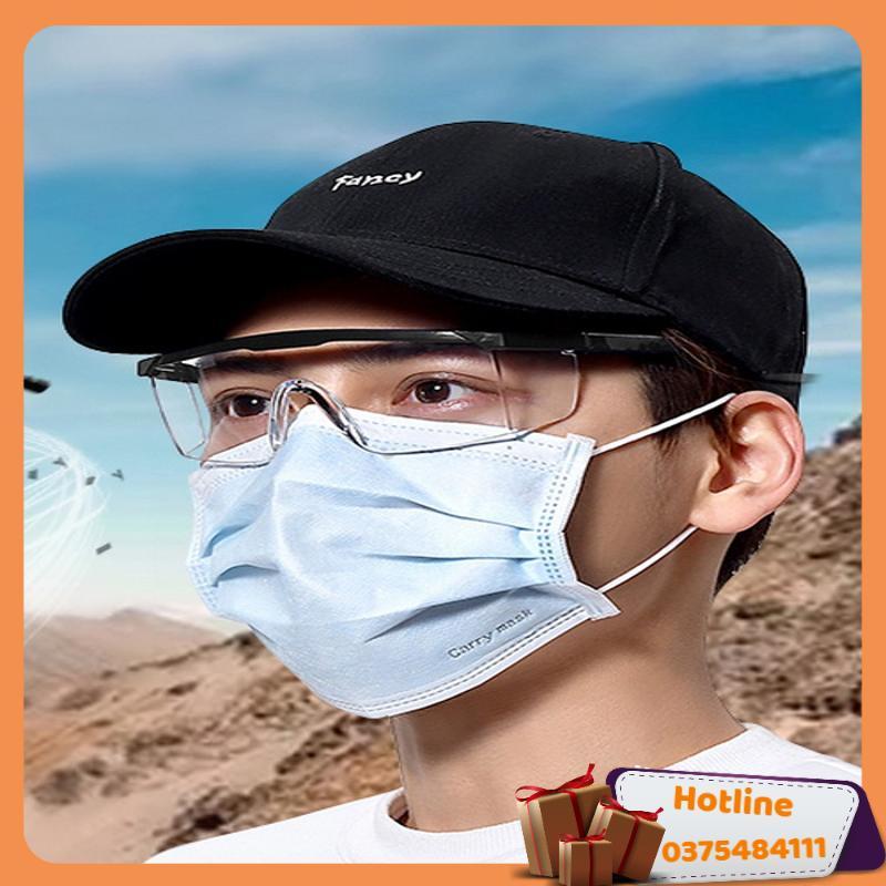 Mắt Kính Bảo Hộ Lao Động, Kính Bảo Hộ Trong Suốt Bảo Vệ Mắt Hỗ Trợ Phòng Dịch, Chắn Gió Bụi Chống Tia Uv - Gọng Đen Tròng Trong Suốt - Hàng Loại 1