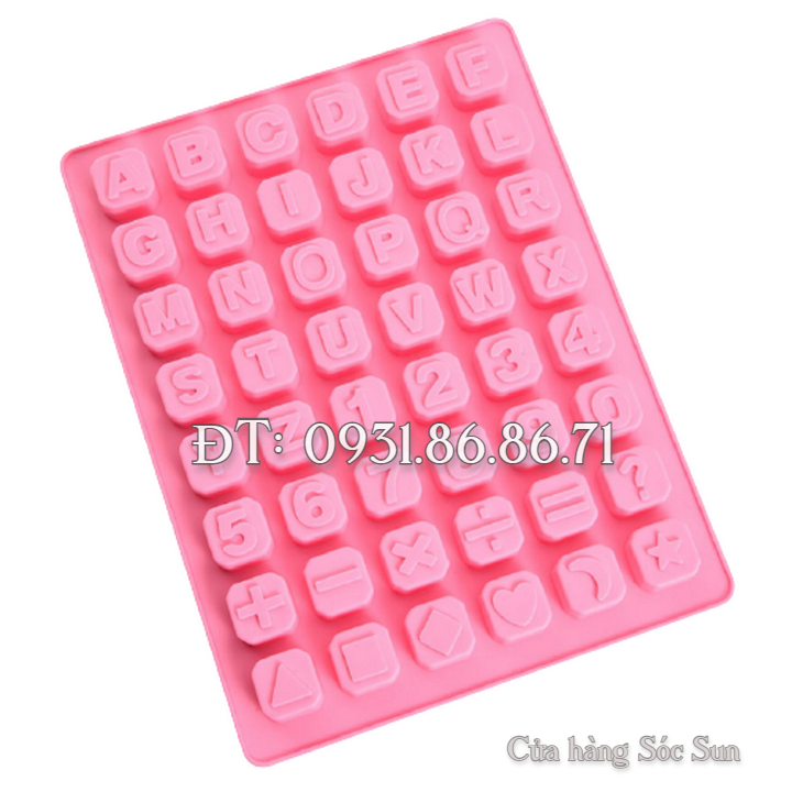 Khuôn silicon 24 chữ cái, 10 số, ký tự - Mã số 1136
