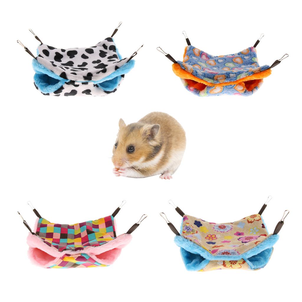 Small Pet Hamster Ferret Double Bunkbed Cage Hammock Hanging Bed