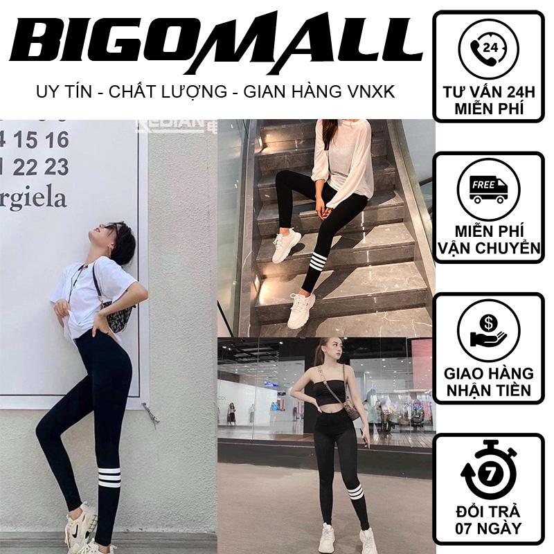 Quần Legging 4 Sọc Thom Chất Cotton Co Dãn Cá Tính BIGOMALL