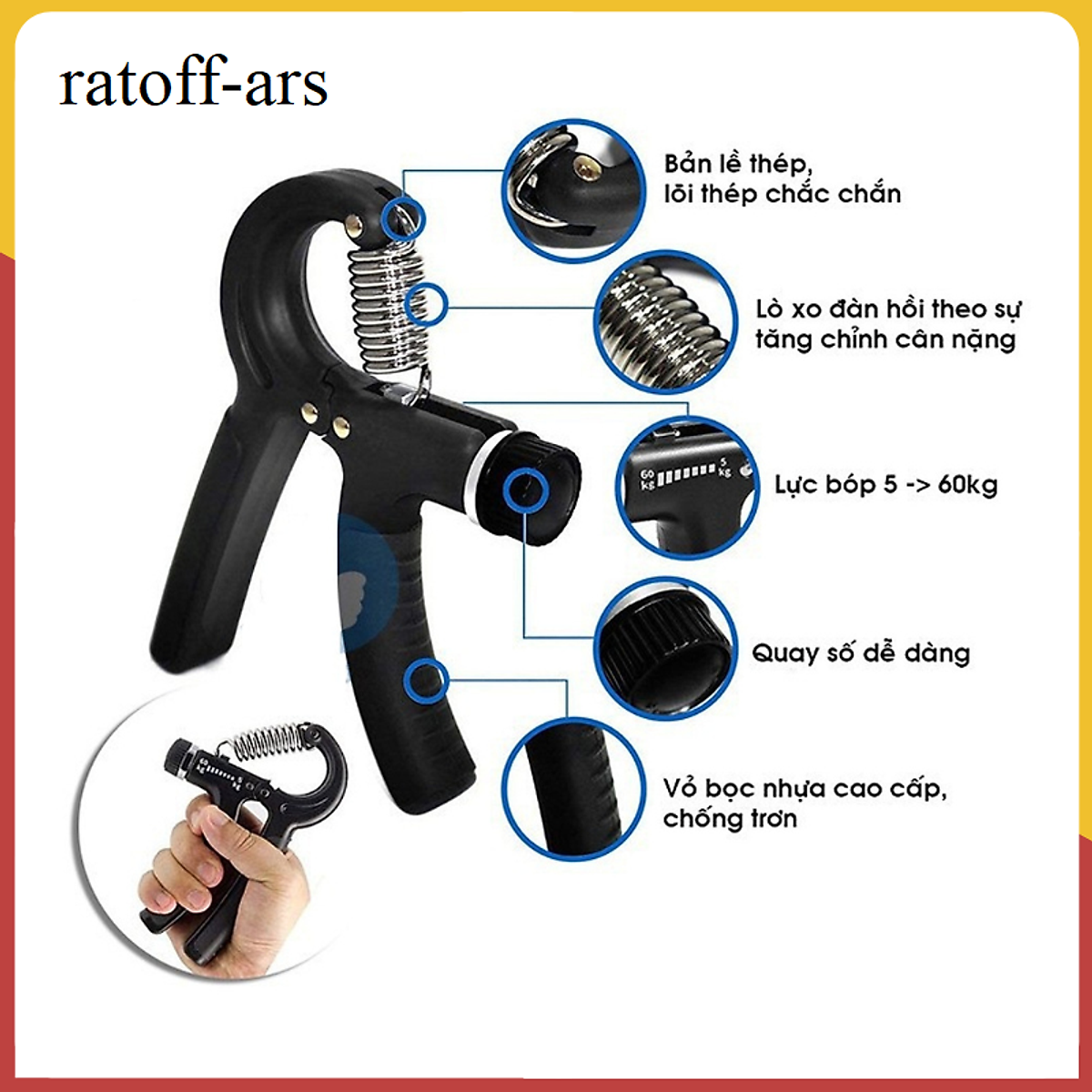Dụng cụ tập cơ tay HG002X2 điều chỉnh lực từ 5-60kg tặng kèm dây nhảy thể thao