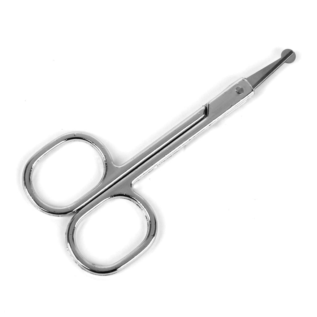 Mini Straight Mustache Nose Hair Remover Scissor Trimmer Safety Round Tip
