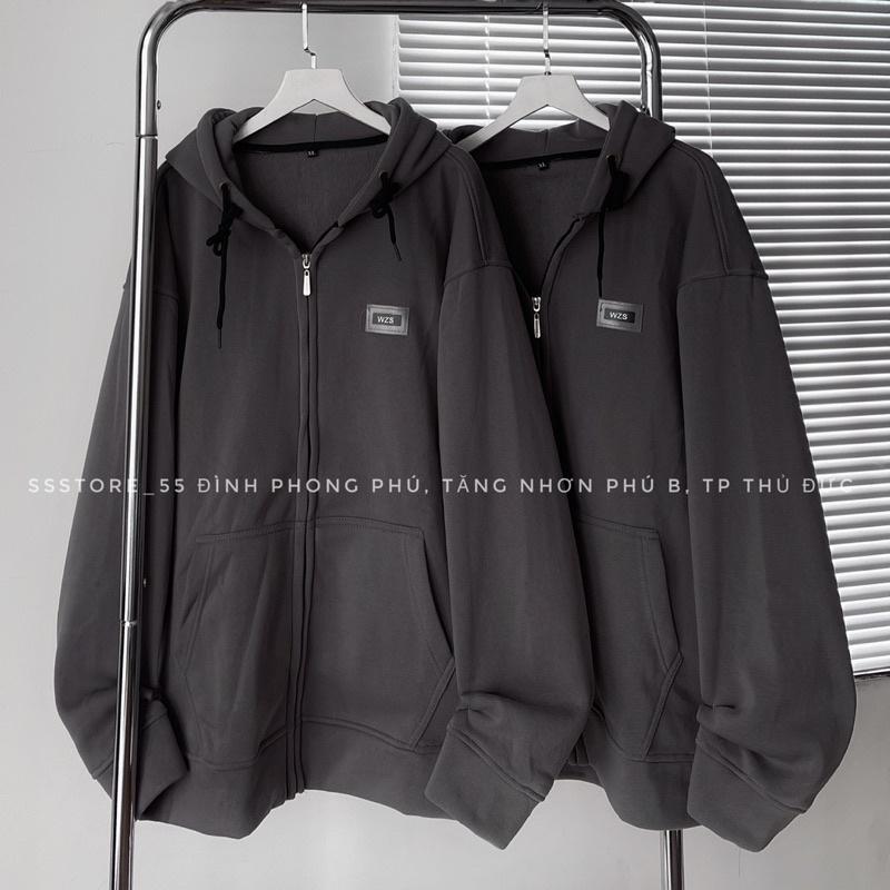 Áo khoác hoodie zip có nón vải nỉ bông tag WZS nhiều màu form rộng unisex nam nữ - SSSTore