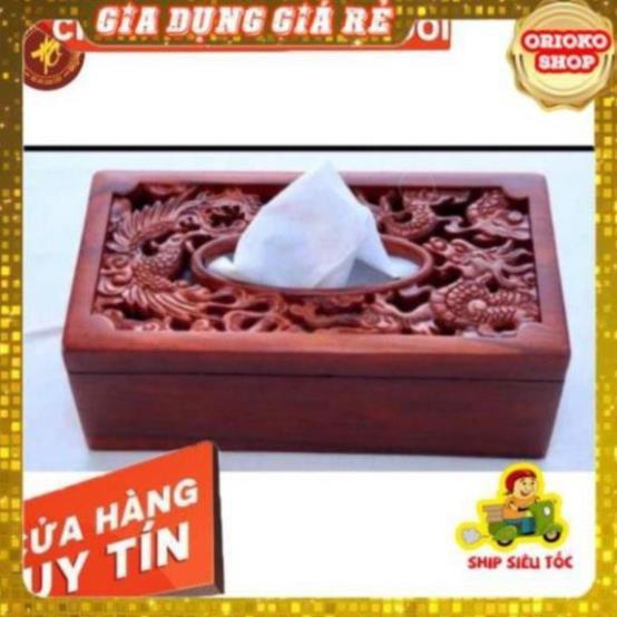 ̂  Hộp đựng giấy ăn RỒNG PHƯỢNG GỖ HƯƠNG cao cấp ️ ̀ ̛̣ ̉️