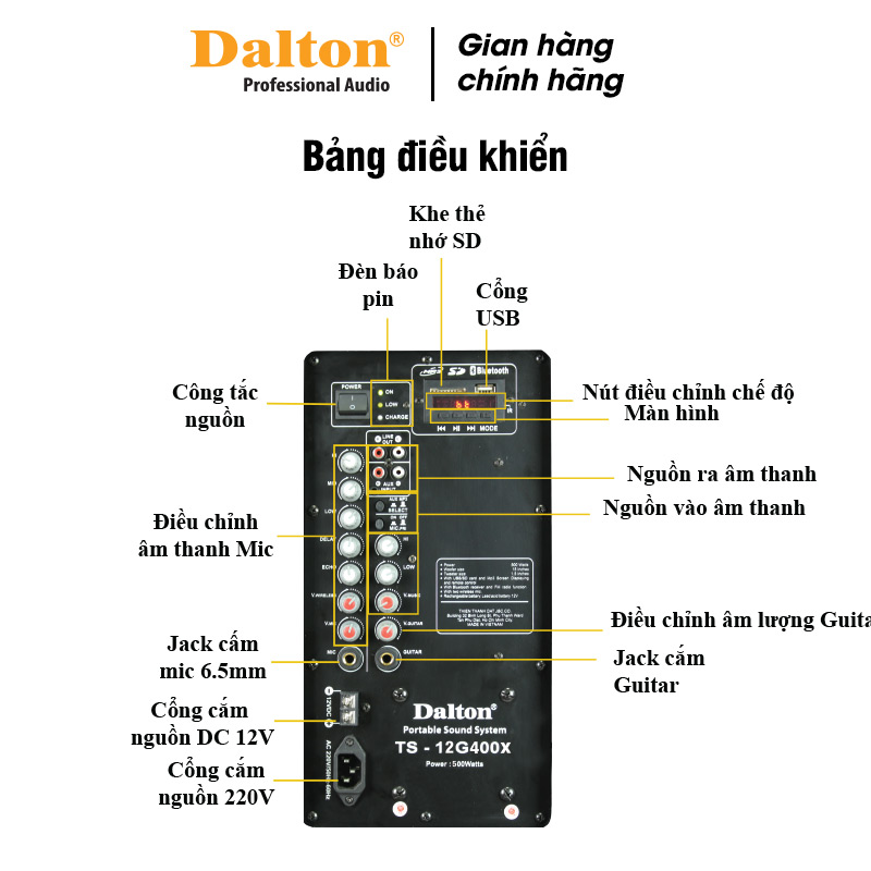 Loa kéo Dalton TS-12G400X - Hàng chính hãng