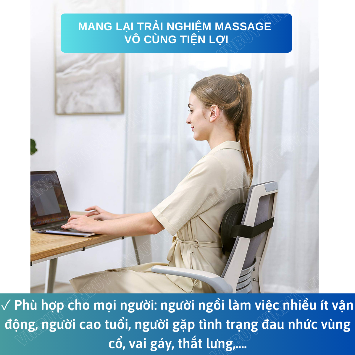 Gối Massage Cổ Vai Gáy Đa Năng - Máy Massage Toàn Thân Nhiệt Hồng Ngoại 2 Chiều - Mát Xa Chuyên Sâu Cho Cổ, Vai Gáy, Lưng Dưới, Đùi, Chân - Sử Dụng Tại Nhà, Văn Phòng, Trên Ô Tô - Quà Tặng Cho Bạn Bè, Người Thân - Chính Hãng - VinBuy