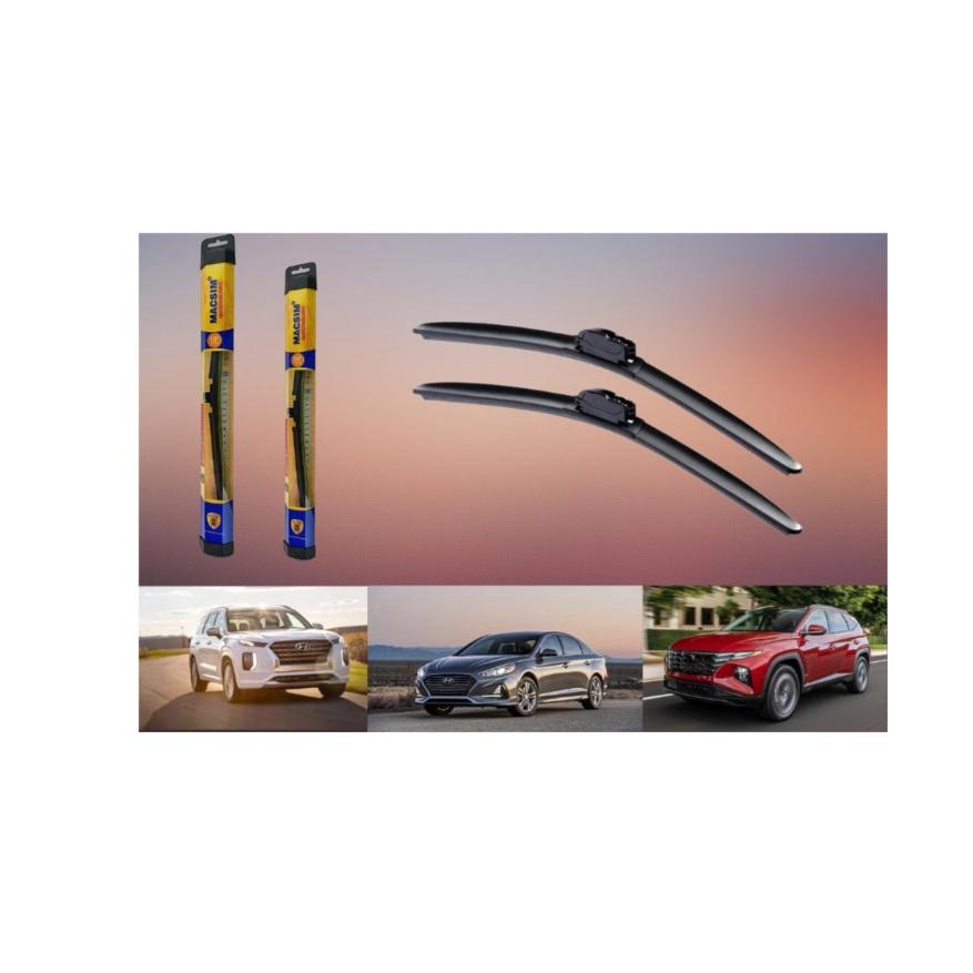 Combo cần gạt nước mưa ô tô Nano Silicon Macsim cho xe Hyundai Elantra 2018