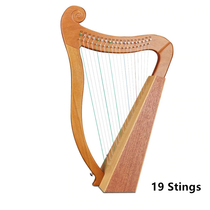 Đàn Hạc (Đàn Lyre - Mini Harp) 19 Dây Chính Hãng TSUKI010 - Tặng Kèm Đàn Kalimba 17 phím nguyên khối