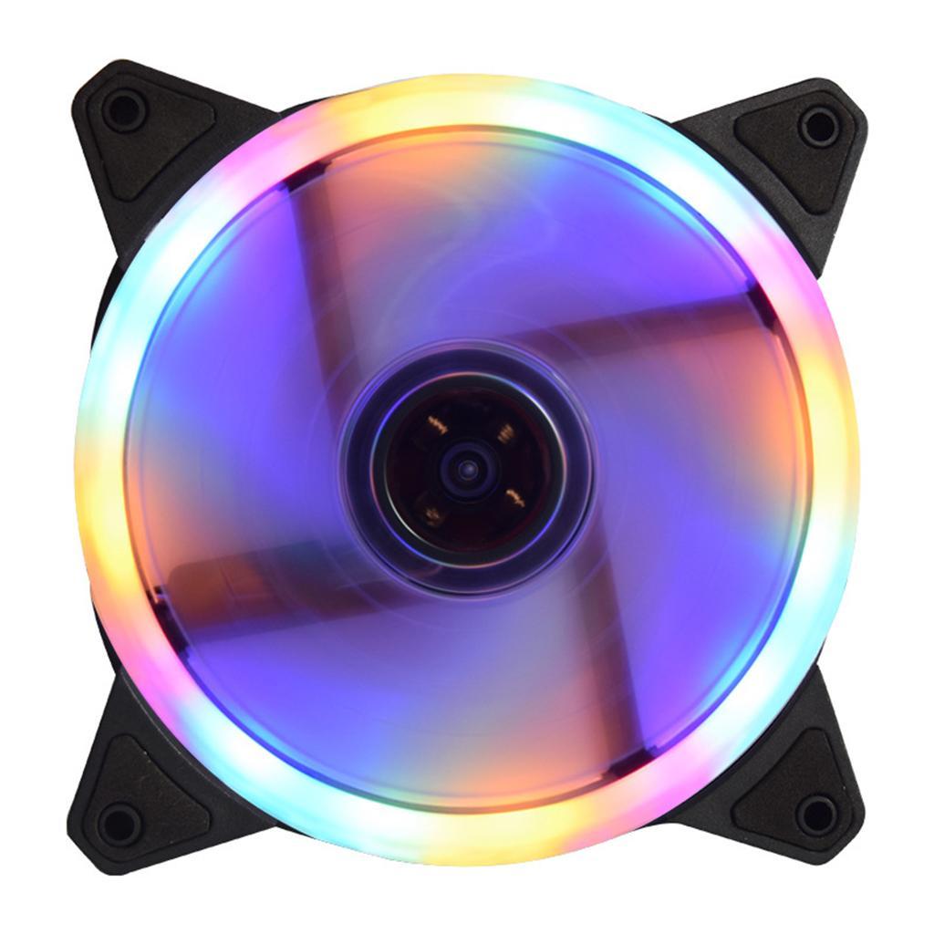 3x 12CM LED Computer Case Cooling Fan for PC 4-Color Light Loop