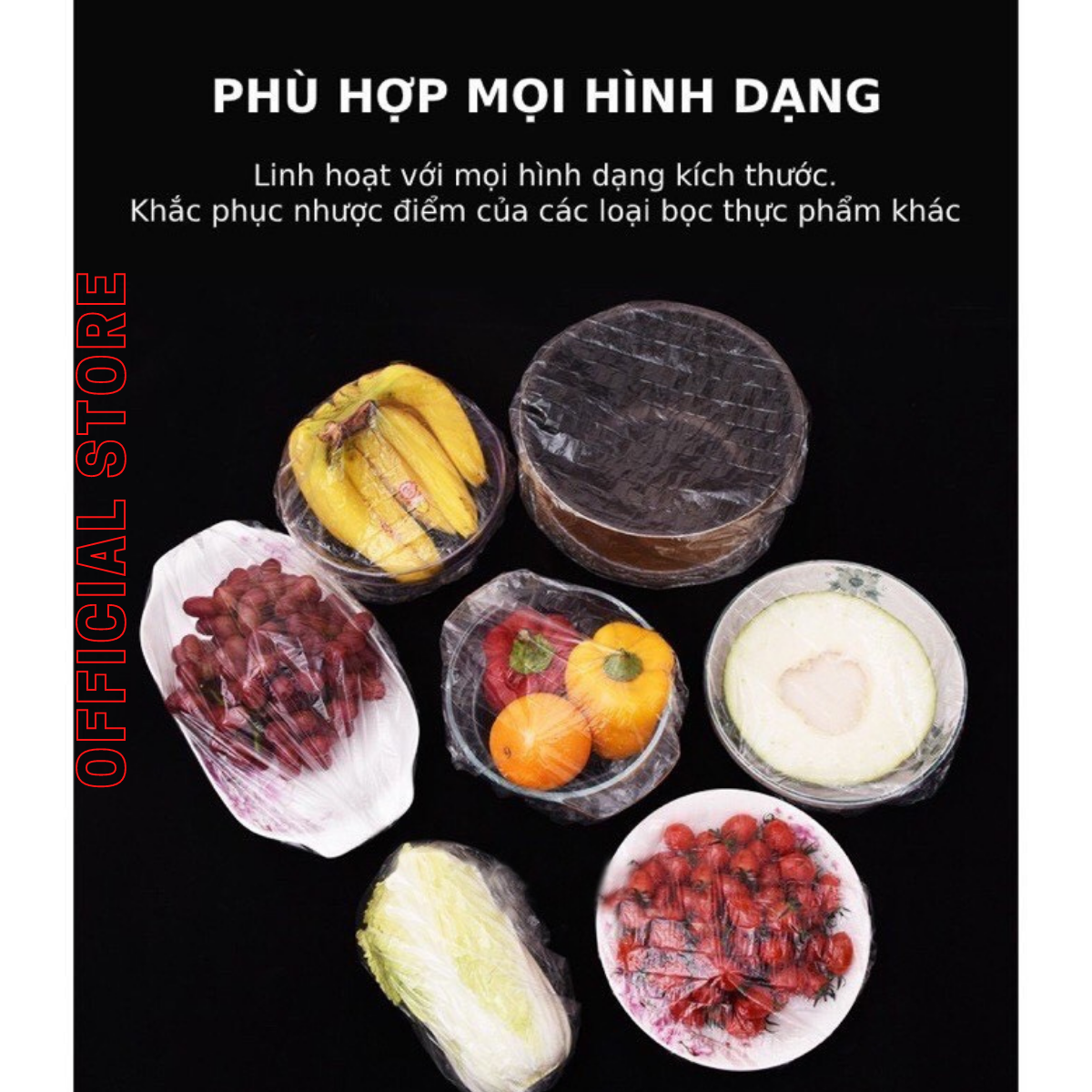 Màng bọc thực phẩm set 100 chiếc co giãn siêu dai có chun hình túi gấu - Chính hãng DODODIOS